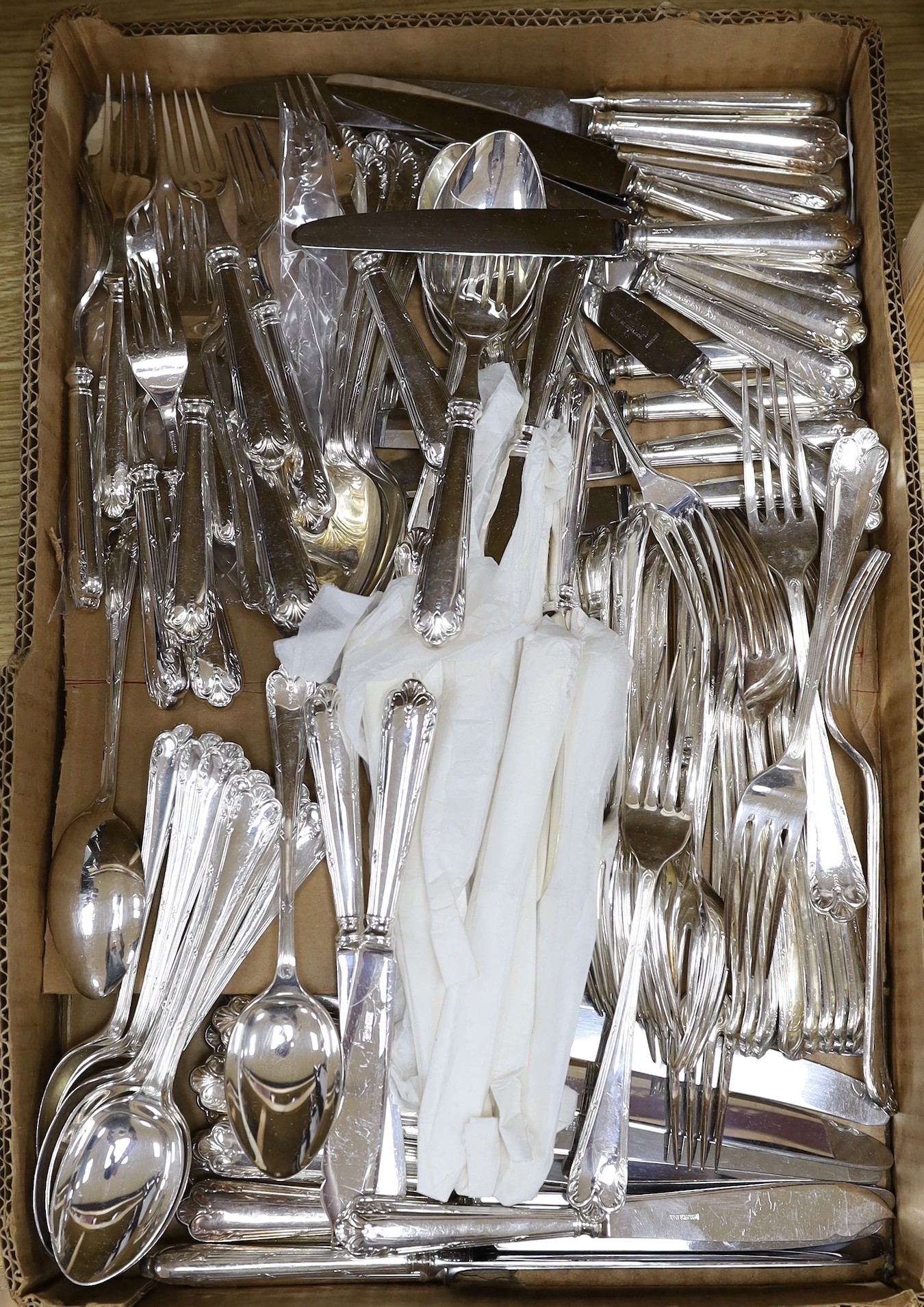 A suite of Roberts & Belk silver plated cutlery